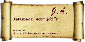 Jakubecz Adorján névjegykártya